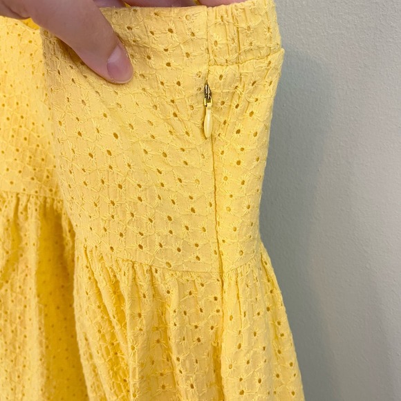 The Prairie by Rachel Ashwell Women's Yellow Spaghetti Strap Eyelet Midi Dress 8 - Picture 10 of 15